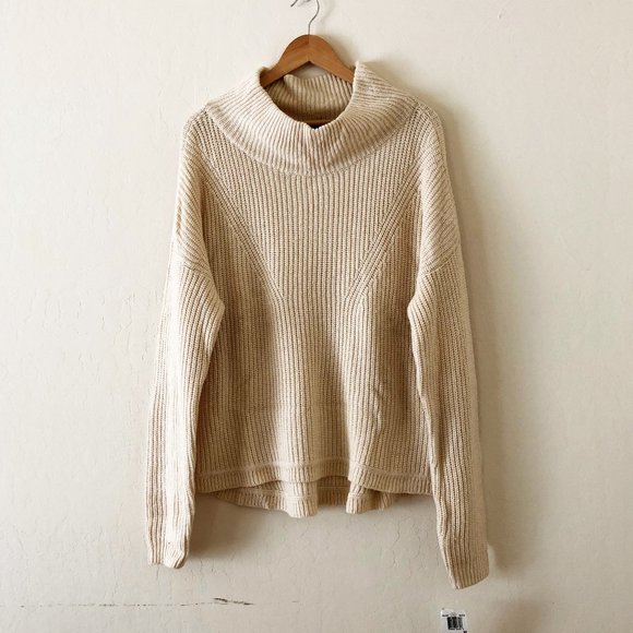 French Connection Sweaters - French Connection Mock Neck Knit Cream Sweater